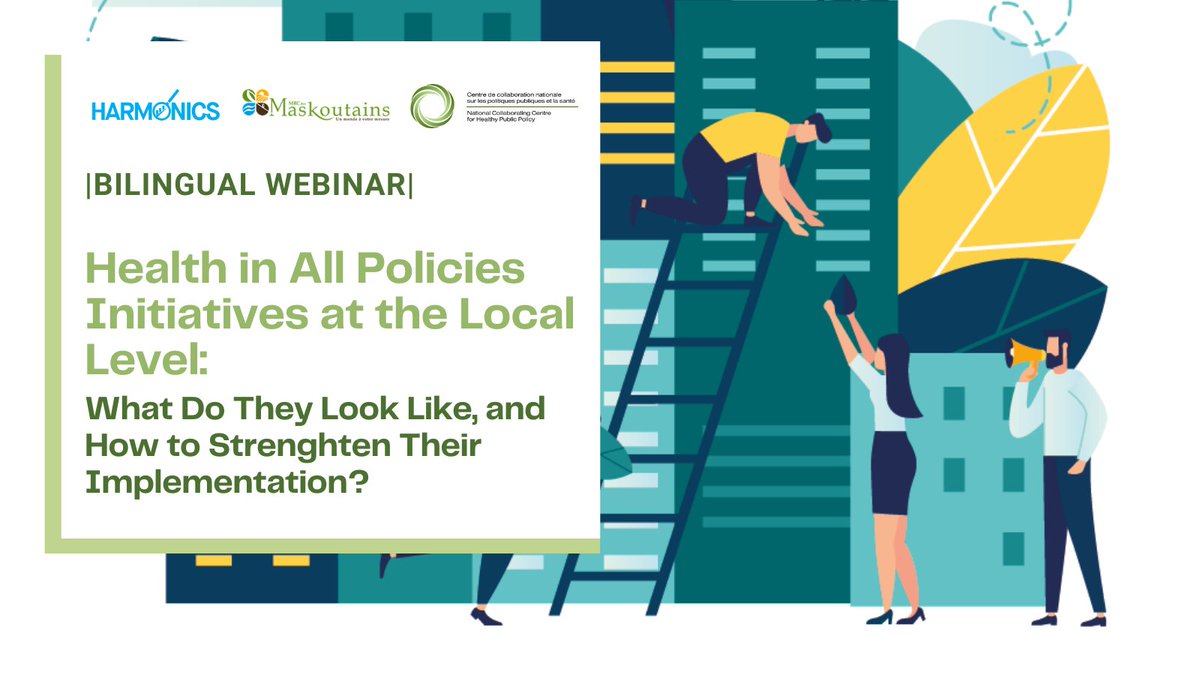 In this simultaneously translated event we will present:
❇️ The results of research into the implementation of #HiAP in 5️⃣ local governments
❇️ The MRC des Maskoutains initiative

📅 May 7, 2024
⏰ 1:30 p.m. EDT 

🚩 Register here: ow.ly/2AlJ50RmNgz