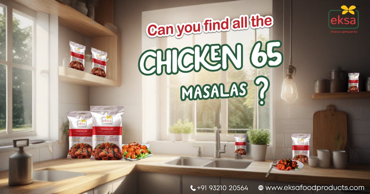 Can you spot all the gems? Indulge in the exquisite flavors of EKSA Chicken 65 Masala, a culinary delight that will tantalize your taste buds.

#eksa #eksafoodproducts #eksamasala #bharosaapnepanka #spices #masala #spice #food #foodie #foodlover #deliciousfood #deliciouseats