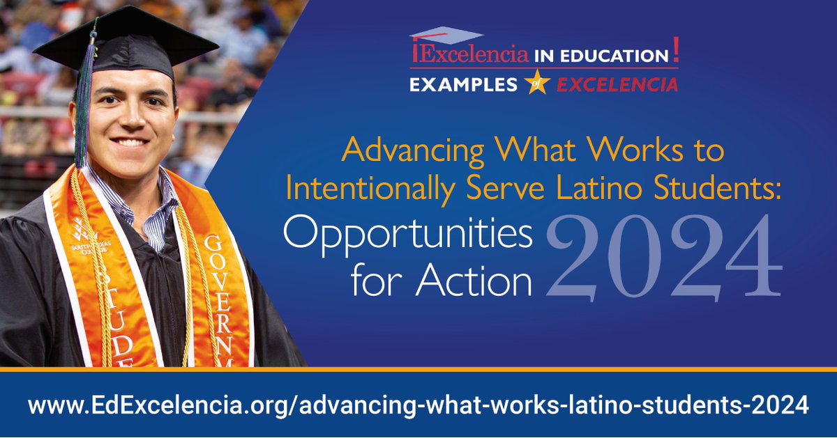 🚨NEW RELEASE🚨 @EdExcelencia's compilation of evidence-based practices highlights programs improving higher educational achievement for Latinos with an emphasis on cultural responsiveness & asset-based approaches in five areas. @ds_excelencia See more → bit.ly/3JfHUX0