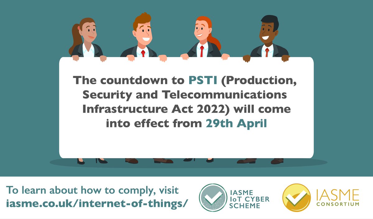 There are just 5 days left for manufacturers, retailers and importers of smart devices to ensure their products meet minimum standard requirements. 🕔 Learn more about how to comply 👉 iasme.co.uk/internet-of-th…