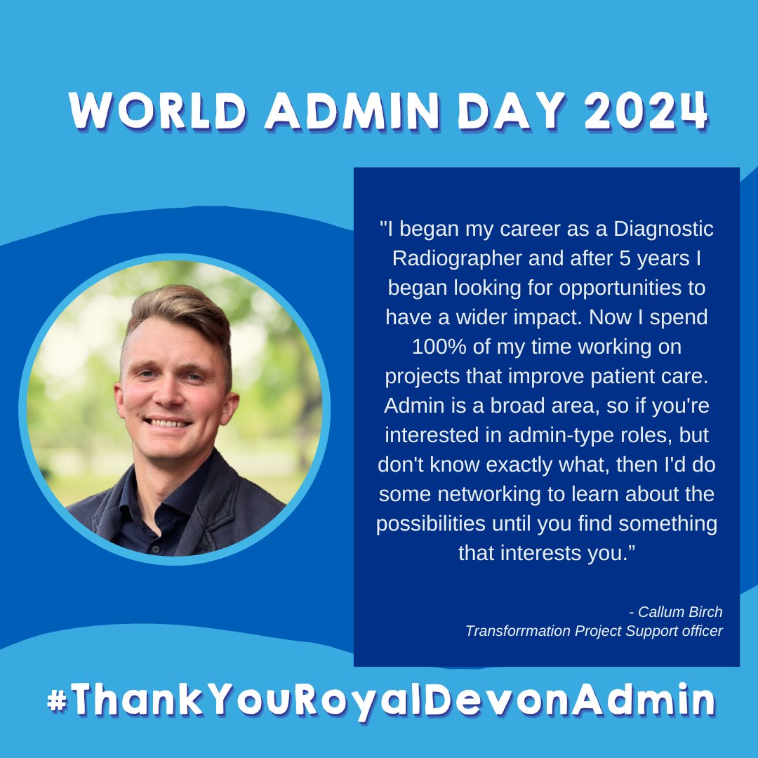 We’re celebrating World Admin Professionals day! To celebrate we’re hearing from some of our excellent admin colleagues here at the Royal Devon. #ThankYouRoyalDevonAdmin