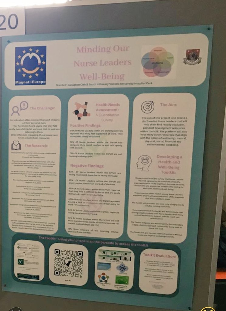 Delighted to see my poster has made it safely and is proudly on display in Belgium for @Magnet4Europe @SIVUH @sswhg_hse 
Thank you to the @SIVUH team for displaying it. A subject that is really important to me. . #workplacewellbeing #recruitmentandretention #nurseleaders