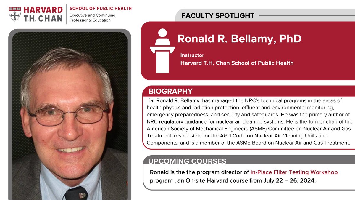 Dr. Ronald R. Bellamy retired from the United States Nuclear Regulatory Commission (NRC) in June 2013 with over 40 years’ experience in various technical and management positions of increasing responsibility. Learn More: bit.ly/3ZIPYFz