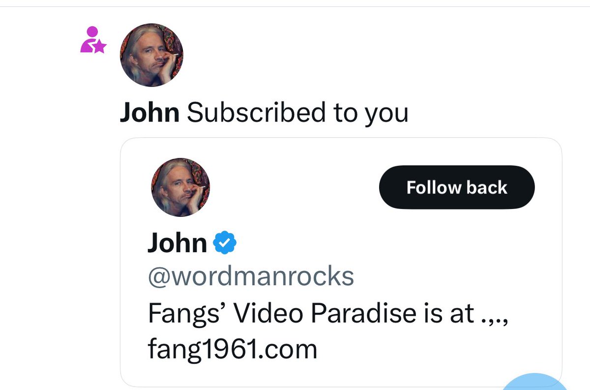 Thanks for subscribing John @wordmanrocks ‼️
