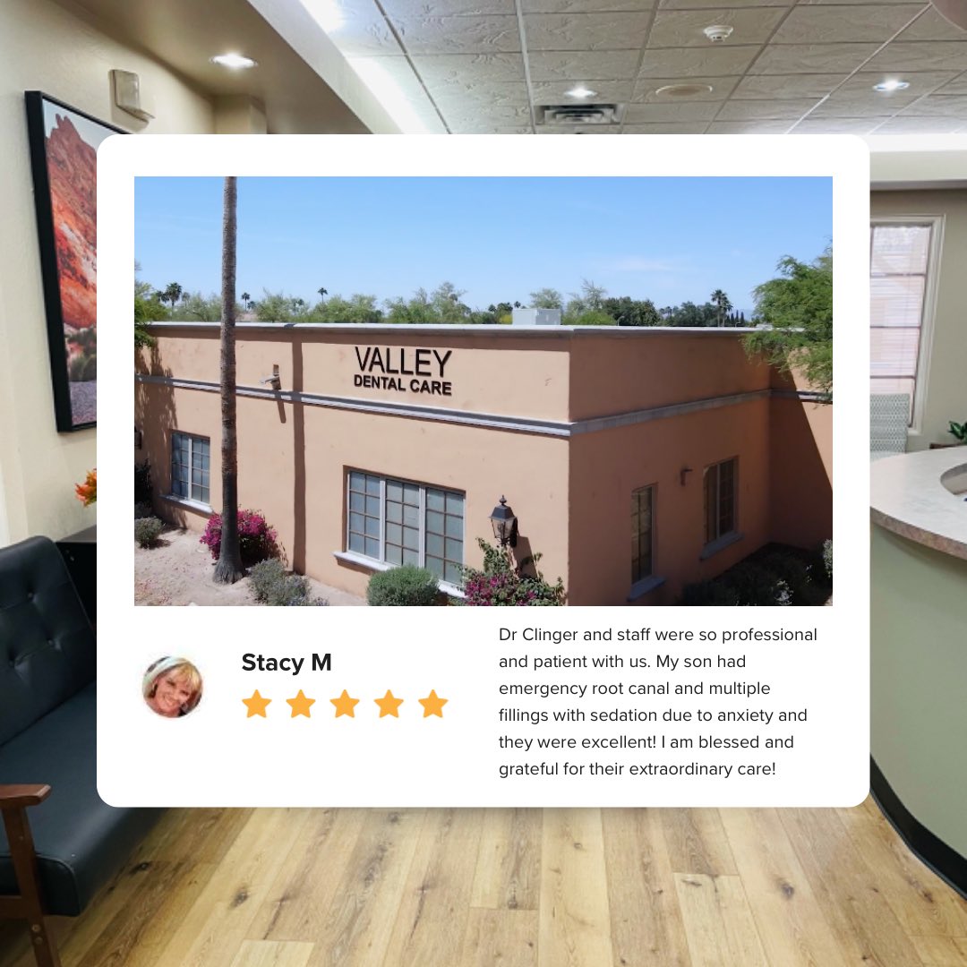 Making smiles brighter, one review at a time! We strive to deliver exceptional care, and 5-star reviews like this one fuel our passion. Ready to experience the difference? Schedule your appointment today! (480) 561-3993 | valleydentalcare.com