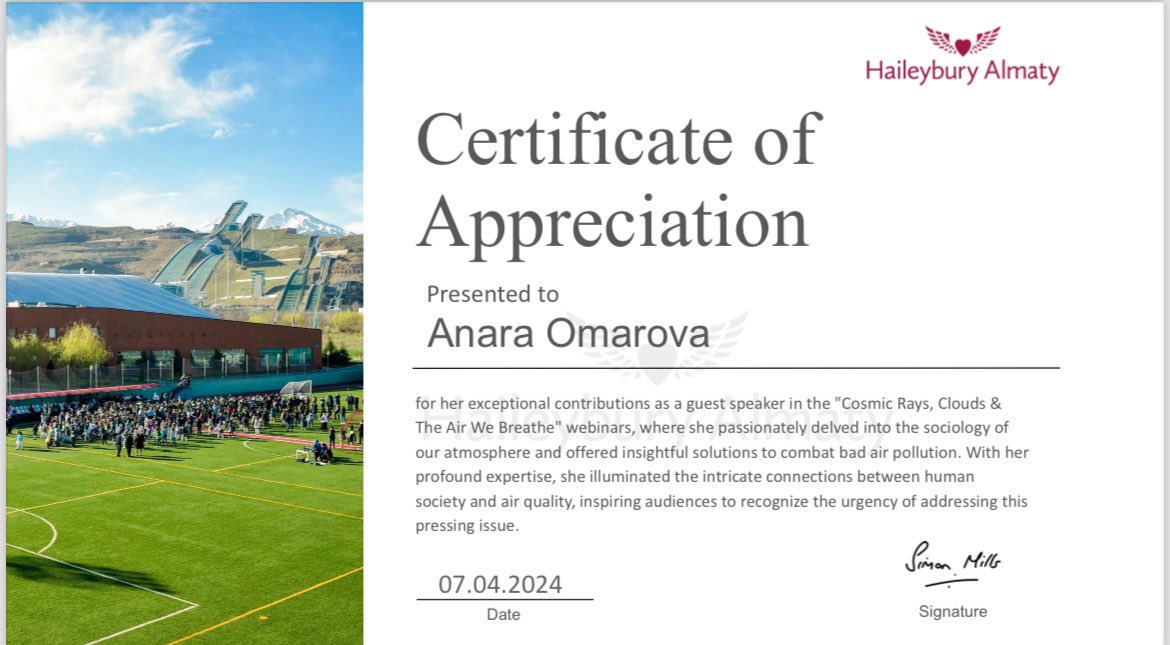 It is already April and my rare updates:)
Participated as guest speaker in the online webinar organised by Haileybury school students.
Thank you for this opportunity to the organisers of the webinar
 @HaileyburyKZ 

Hope air in Almaty will be safe for us in our future.