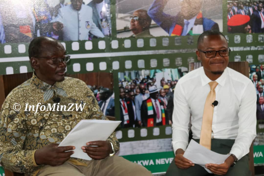 Vice President, Rtd Colonel Kembo Mohadi, today toured various exhibition stands at the 64th ZITF Bulawayo. At the Ministry stand, VP Mohadi highlighted the gains of the liberation struggle and encouraged youths to participate in the attainment of Vision2030