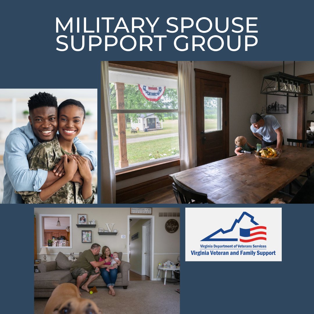 Are you the spouse of a service member or veteran? Our Virginia Veteran and Family Support team invites you to a virtual support group, where we discuss different topics and share experiences. To join us, or for more info, email Priscilla.Clark@dvs.virginia.gov.