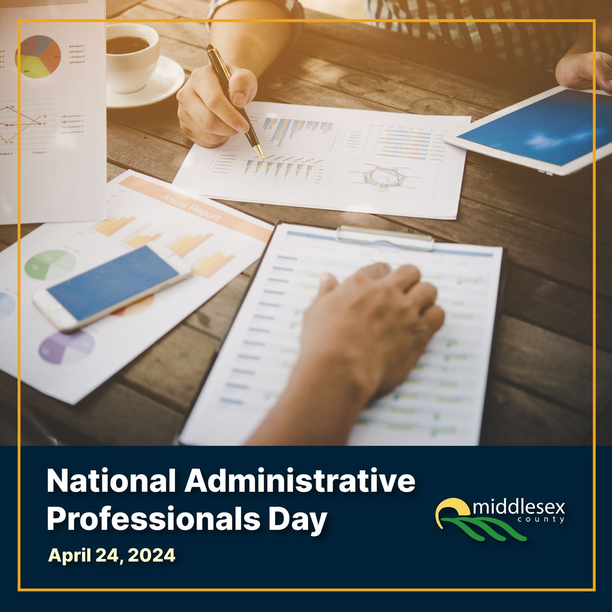 🎉 Happy National Administrative Professionals Day! 🌟 Middlesex County extends a heartfelt thank you to all the administrative professionals for their dedication, efficiency, and positive attitude at the workplace. Today, we celebrate YOU and all that you do to support our team