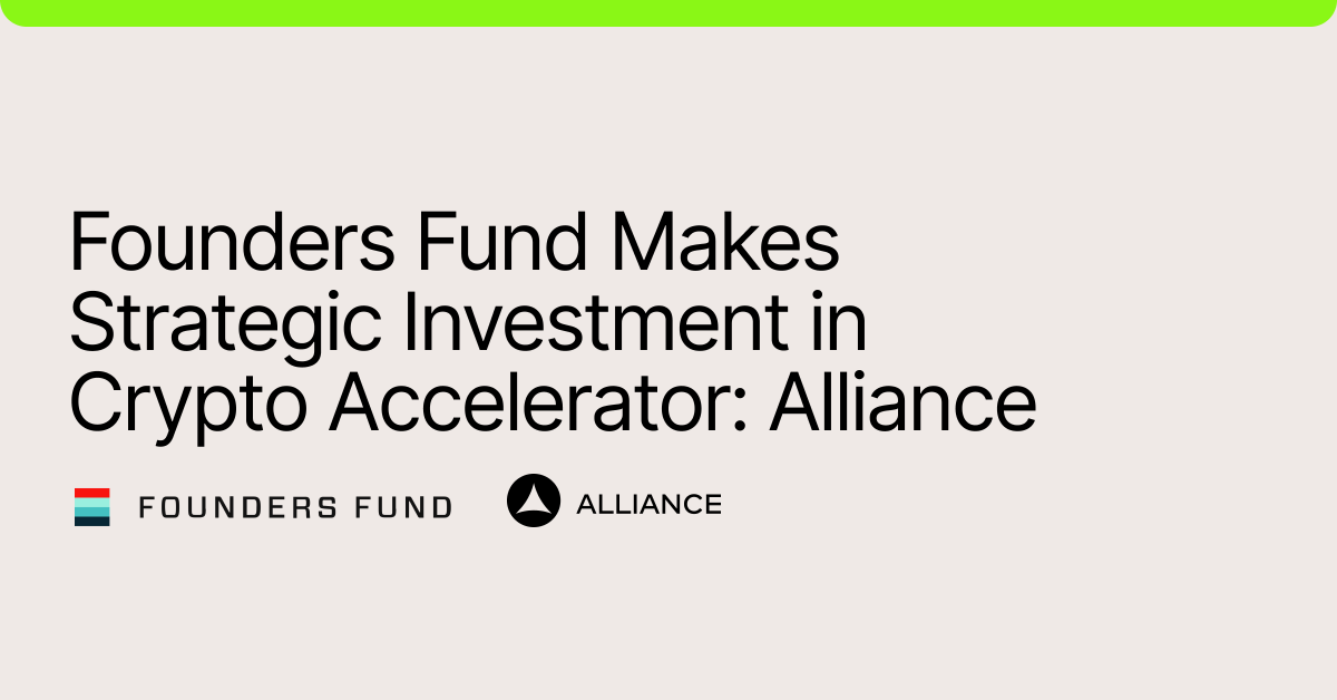 1/ We’re happy to announce a new strategic partnership with @foundersfund which will equip Alliance-accelerated founders with increased access to resources and mentorship. To kick off this partnership, Alliance co-founder @lmrankhan sat down with several Founders Fund team