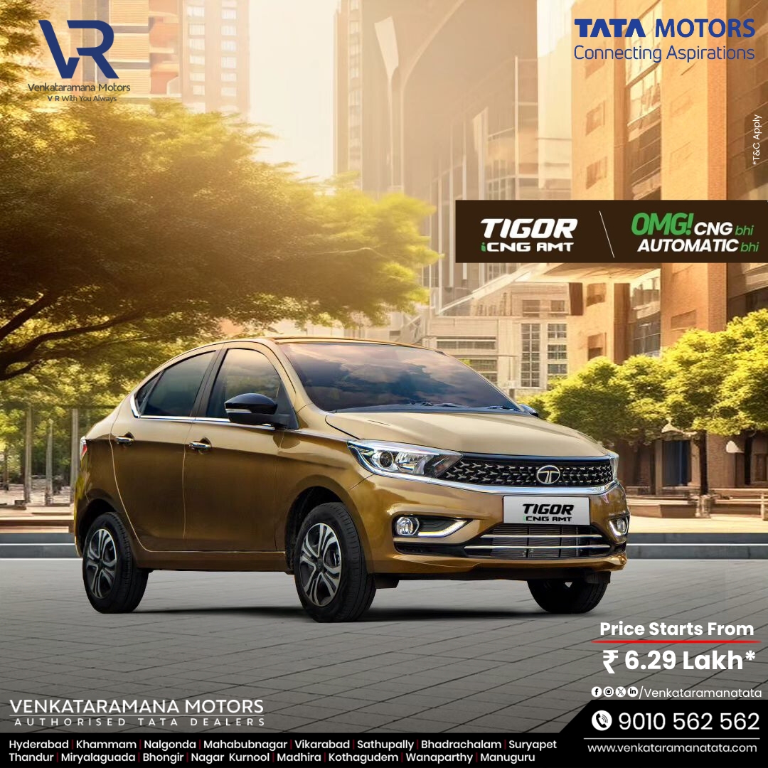 Pause and take a look at the breathtaking views of the #Tiago iCNG AMT! 😍​ Experience the future of driving with the sleek #Tigor iCNG AMT. It’s an OMG revolution! Visit us - venkataramanatata.com/new-cars/tata-… Call us on - 9010562562 #OMGCNGbhiAutomaticbhi #OMGitsCNG #TiagoiCNG #VRM