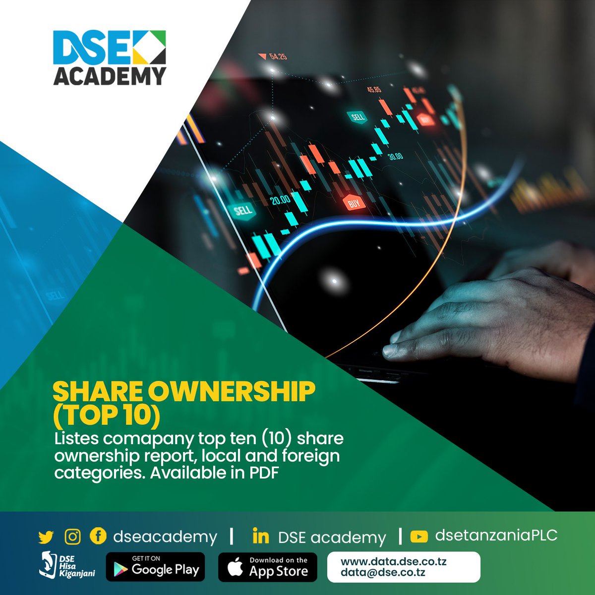 Visit data.dse.co.tz or data@dse.co.tz for more information and purchase and experience the world of opportunities.