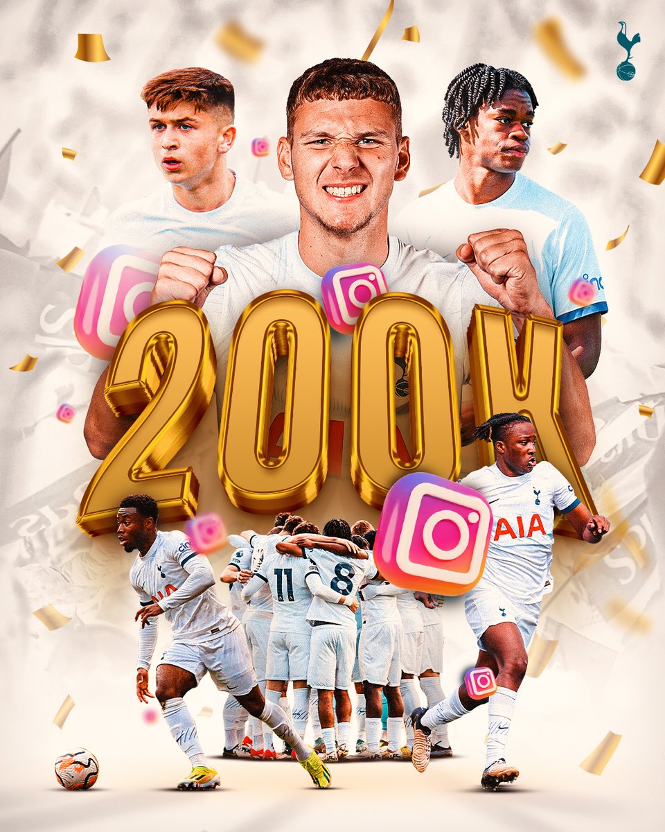 2️⃣0️⃣0️⃣0️⃣0️⃣0️⃣ followers! 🤩 Make sure to follow us on @instagram ahead of an exciting end to the campaign for our U21s and U18s 🤍 📲 instagram.com/spursacademy