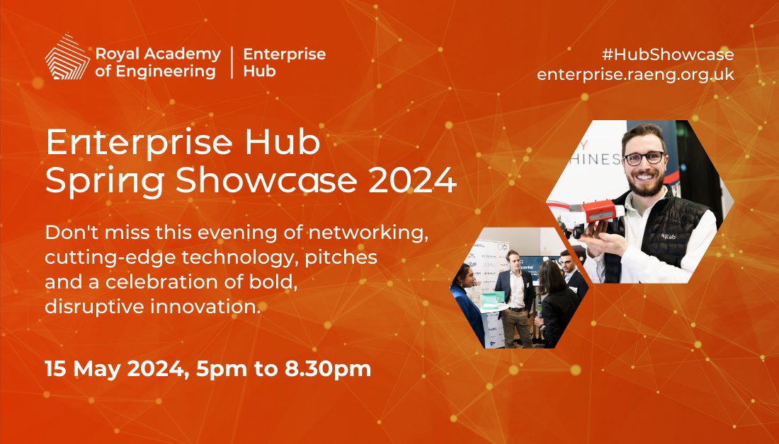 Discover the latest cutting-edge technologies and prototypes that are coming through the Hub at the Spring 2024 #HubShowcase. We invite #HubMembers from across our programmes to demo and pitch their innovations ready for funding.
raeng.org.uk/events/2024/ma…

#SeedFunding #investment