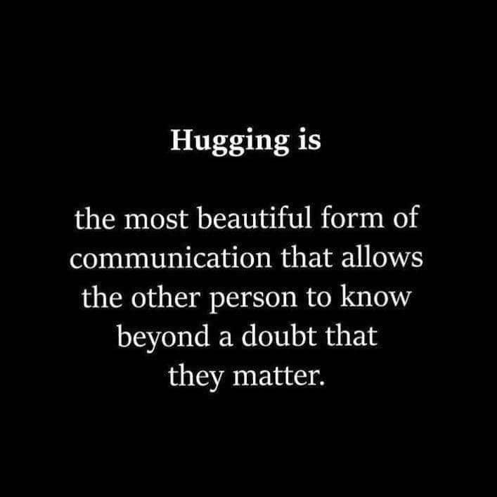 Hugging.