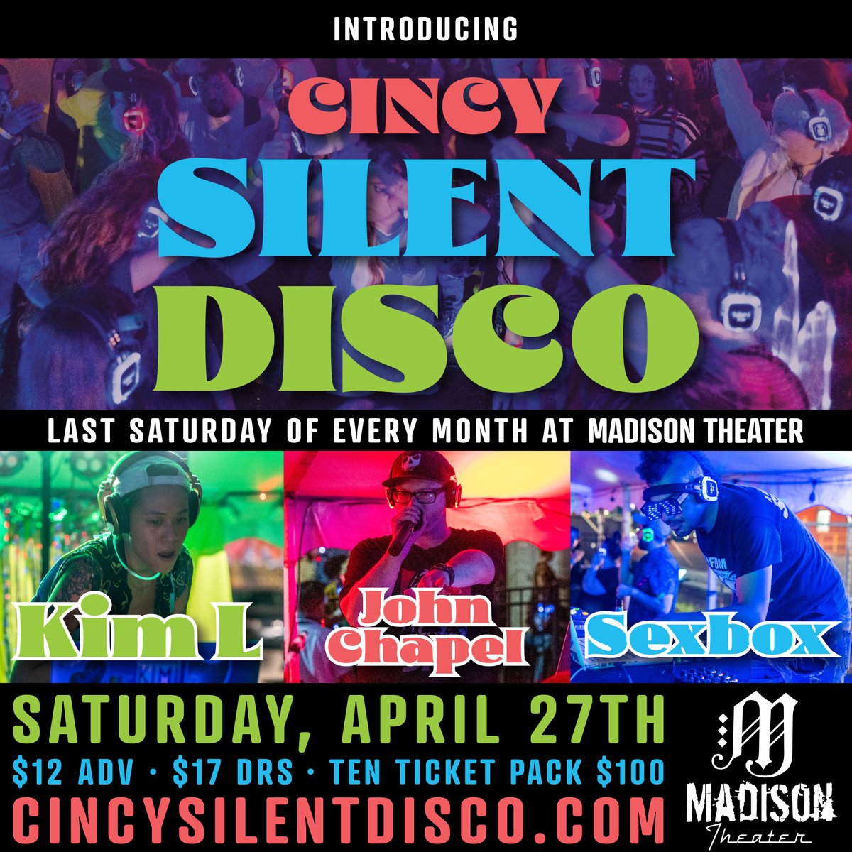 Cincy Silent Disco Announces Their Residency At Madison Theater Starting On April 27th
 cincygroove.com/2024/04/24/cin… #cincysilentdisco #silentdisco #madisontheater #cincygroove @MadisonTheater