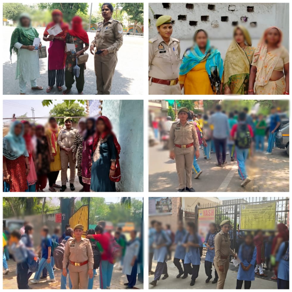 #MissionShakti4 बालिकाओं/महिलाओं की सुरक्षा के दृष्टिगत महिला सुरक्षा टीम @noidapolice द्वारा लगातार की जा रही पेट्रोलिंग व सुरक्षा के संबंध में Women Power Line-1090, डायल-112, साइबर आदि हेल्पलाइन नंबर/जानकारी देकर जागरुक किया जा रहा। #MissionShakti #ShePoweredUPP