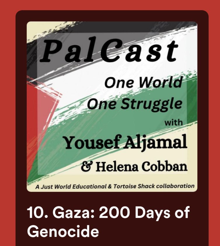 Very special PalCast with the wonderful @hebh_jamal, @YousefAljamal, @helenacobban and (sorry) me. Is this the beginning of the end of the apartheid regime? #FreePalestine #Gaza Apple:podcasts.apple.com/ie/podcast/pal… Spotify: open.spotify.com/episode/0QqIqr…