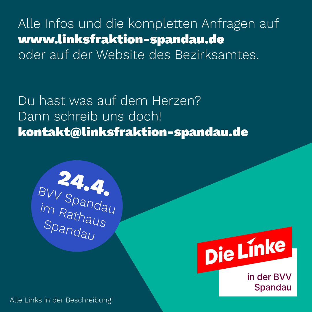 LinkeSpandauBVV's tweet photo. Unsere Anträge für die heutige #BVVSpandau. Wir fordern eine neue Barfußhalle für Spandau und wollen den Klimaschutz in #Spandau voranbringen! https://t.co/ba3hHCIGUS