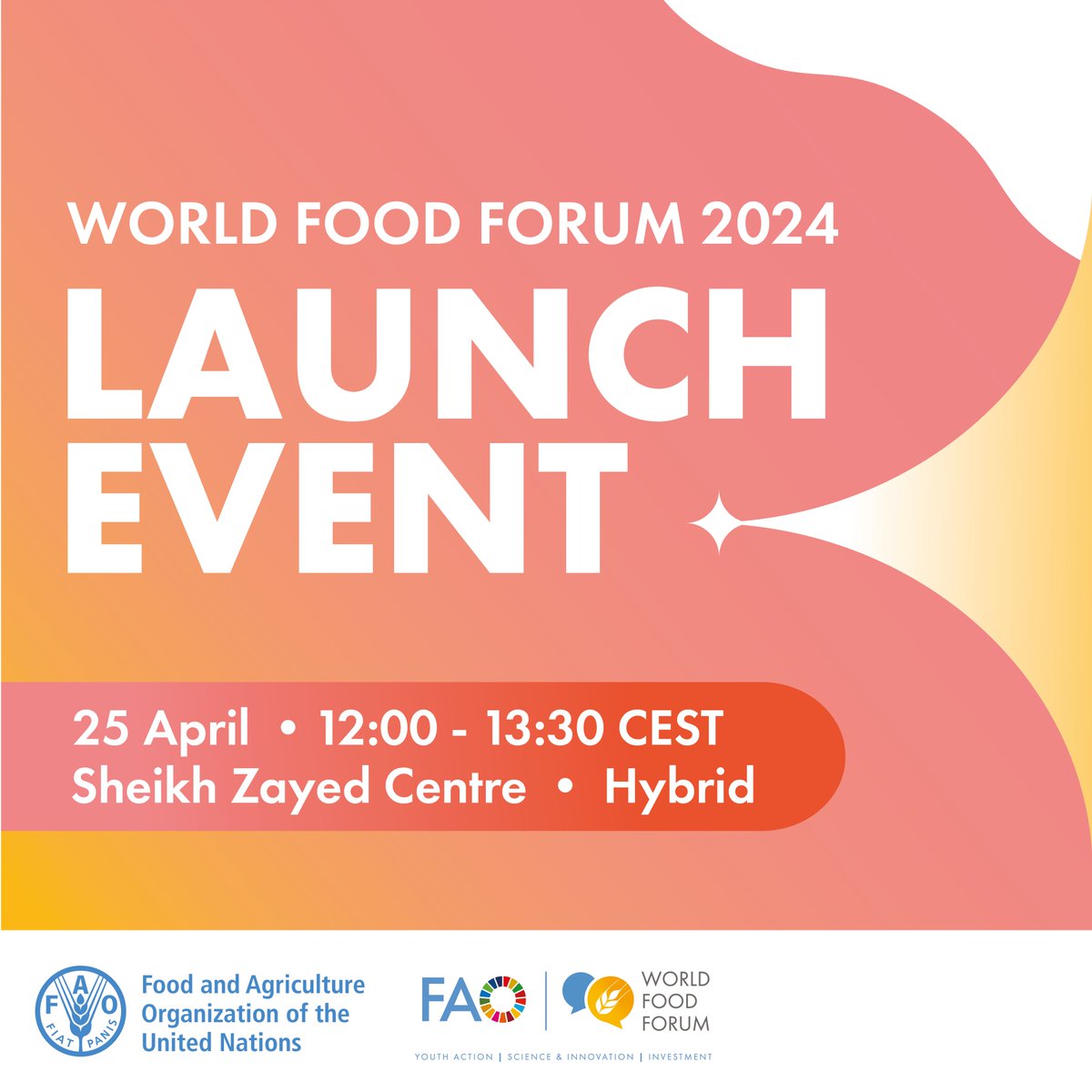 🚀 Join us for the #WorldFoodForum 2024 launch event! 🤝 Let's unveil the @FAO Science and Innovation Forum: 'Inclusive Science and Innovation for Agrifood Systems Transformation, Leaving No One Behind' 📆 25 April, 12:00 CEST 📺webtv.un.org/en/asset/k1g/k… #AgInnovation #SIF2024