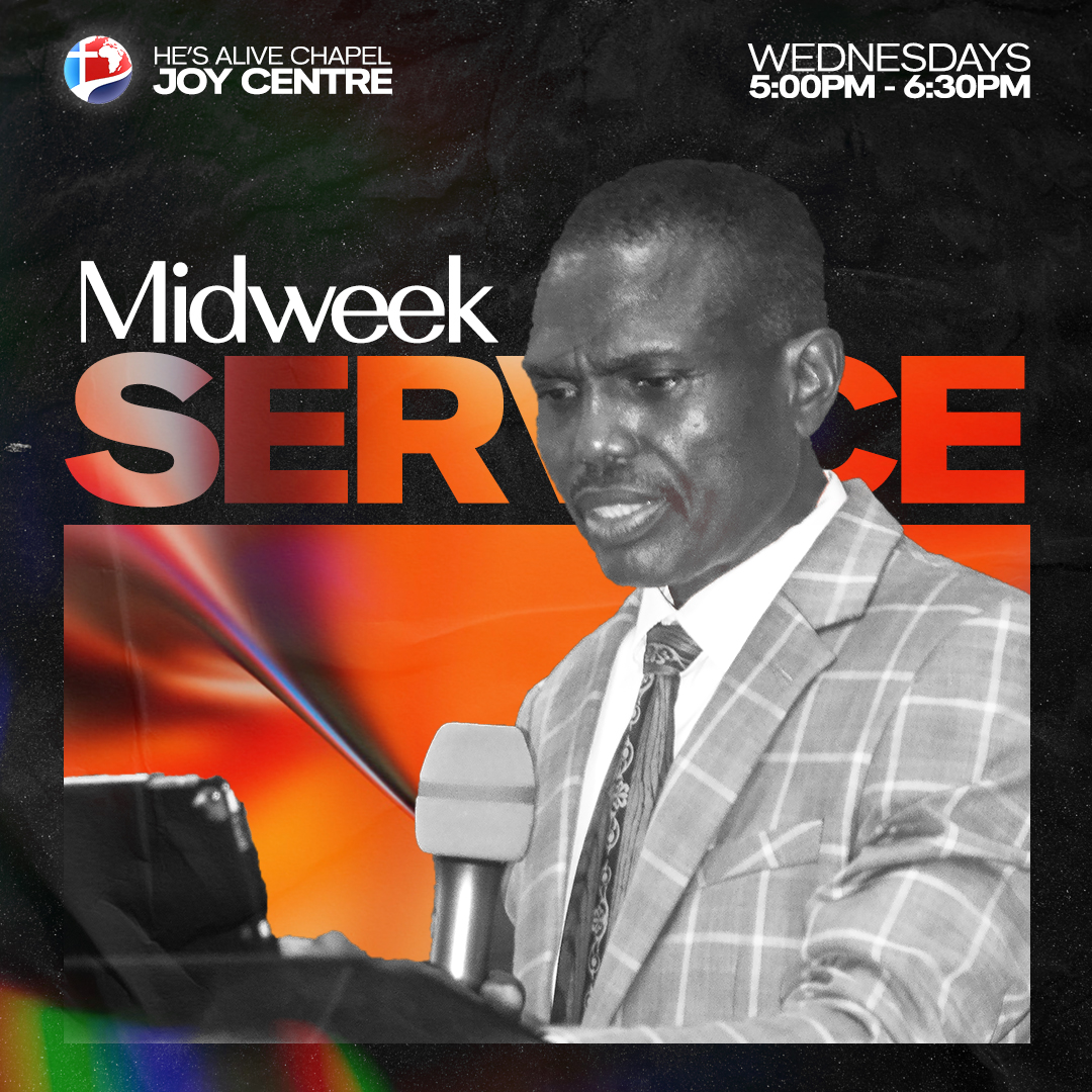 Join us this evening for our uplifting Midweek service from 5pm to 6:30pm.🌟

Let's gather together as the Joyful Family for a time of worship, prayer, and encouragement.🔥

See you there!❤

#hacjoycentre #HesAliveChapel #churchservice #MIDWEEK #church #churchonline