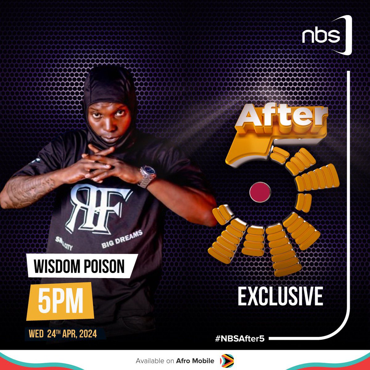 Don’t miss today’s #NBSAfter5 show with the fantastic team featuring rising star, Wisdom Poison. #NBSUpdates