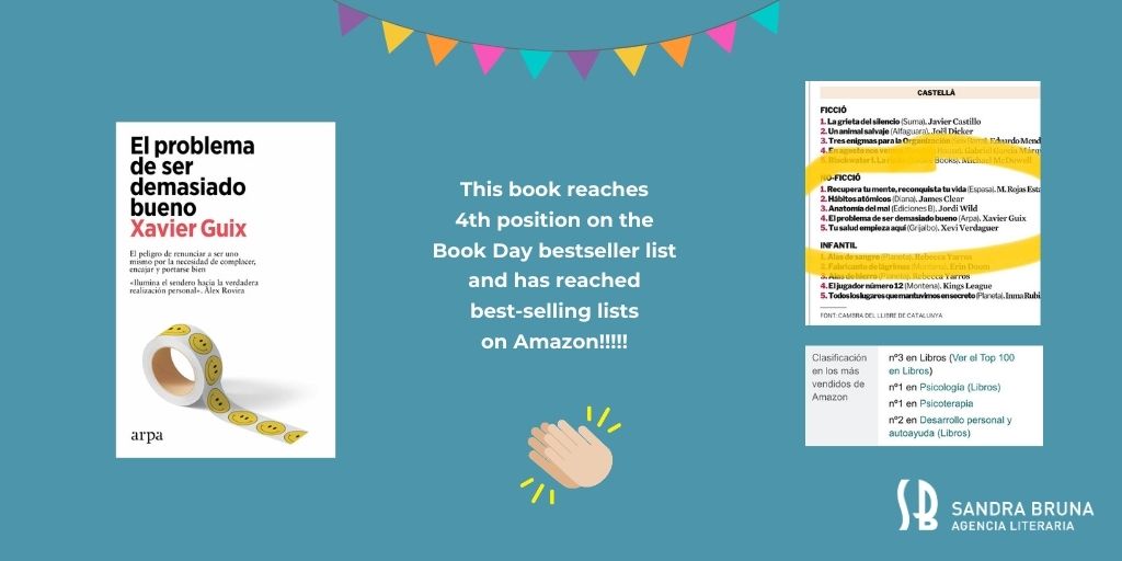 🎉One of our books is blowing up 🥳
📕“EL PROBLEMA DE SER DEMASIADO BUENO” - “THE PROBLEM OF BEING TOO GOOD” by @xavierguix 
reaches 4th position on the Book Day bestseller list
and has reached best-selling lists on Amazon!!!!! 👏👏👏