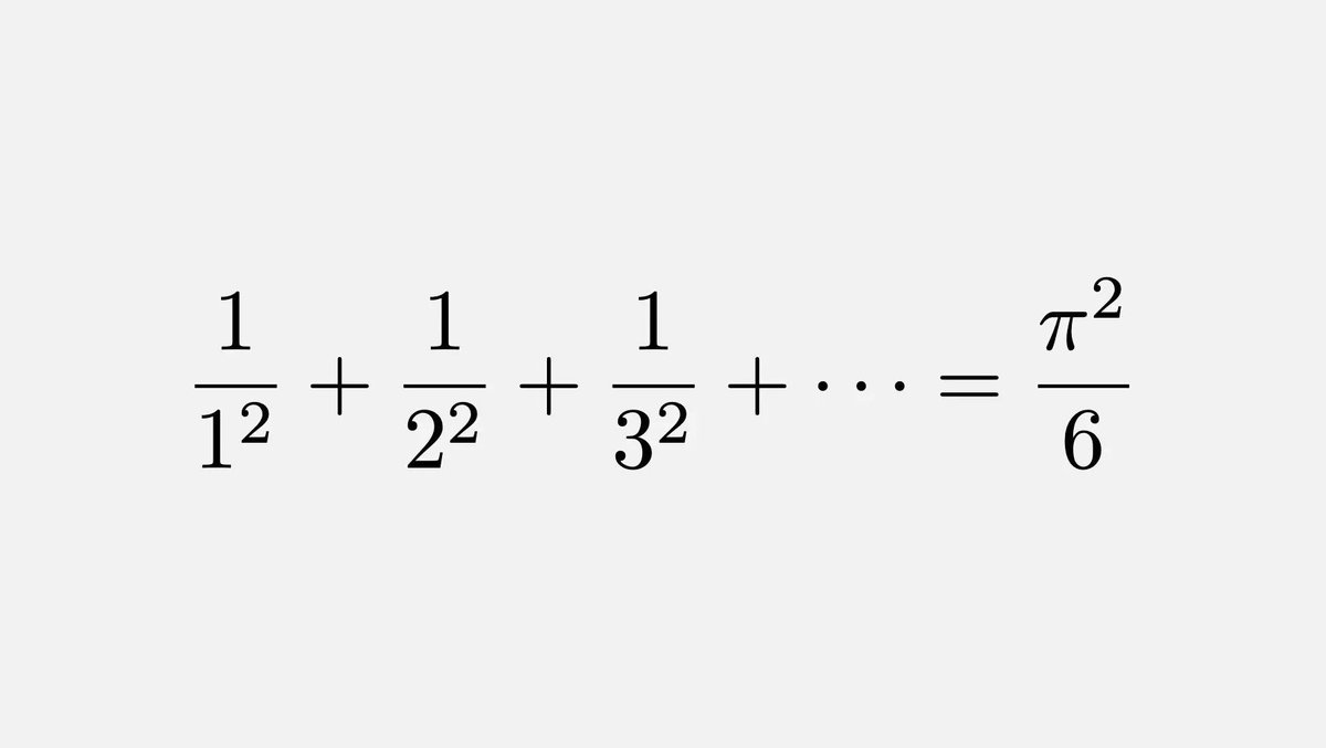 Basel Problem: 1/1² + 1/2² + 1/3² + 1/4² + ... = ? Some of the brightest mathematicians like Newton, Liebniz and Jakob Bernoulli struggled with this simple series. It was only in 1734 that Euler - at the age of 27 - found that this infinite series converged to π²/6.