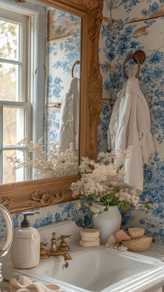 Rustic & Beautiful Bathroom🩵🤎