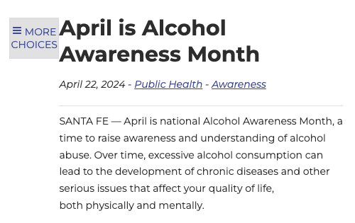 NM has the highest rate of alcohol-related deaths in the US but @NMDOH almost never talks about it. A press release this month is the exception that proves the rule — it's the first mention they've made since 2019. nmhealth.org/news/awareness…