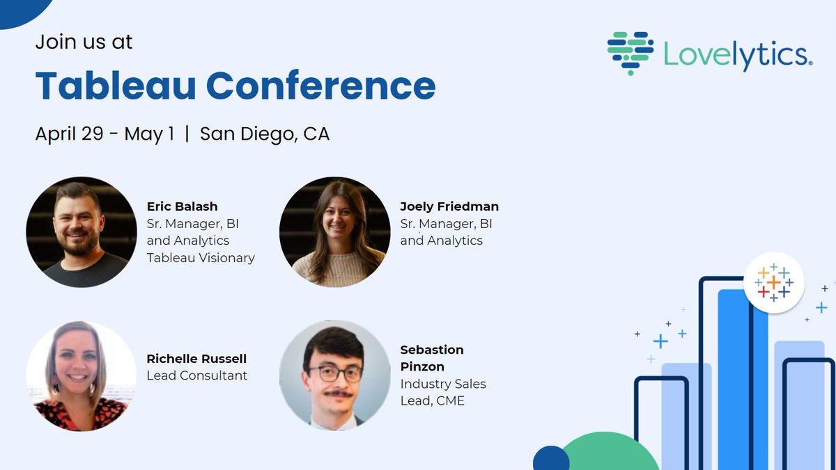 We're counting down the days until @tableau Conference! @ReadySetData will be presenting two sessions that you won't want to miss - 8 Ways to Elevate Your Text Tables and Back 2 Viz Basics LIVE. You can find more information on Eric's sessions here:  reg.salesforce.com/flow/plus/tc24…