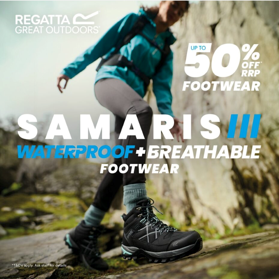 Explore @RegattaOutdoors' fantastic range of footwear for the whole family at up to 50% off. 🥾From leisurely walks in our Edgepoint shoes and boots to technical terrain in our best-selling Samaris we have something for every adventure.🥾 #ThatsThePoint