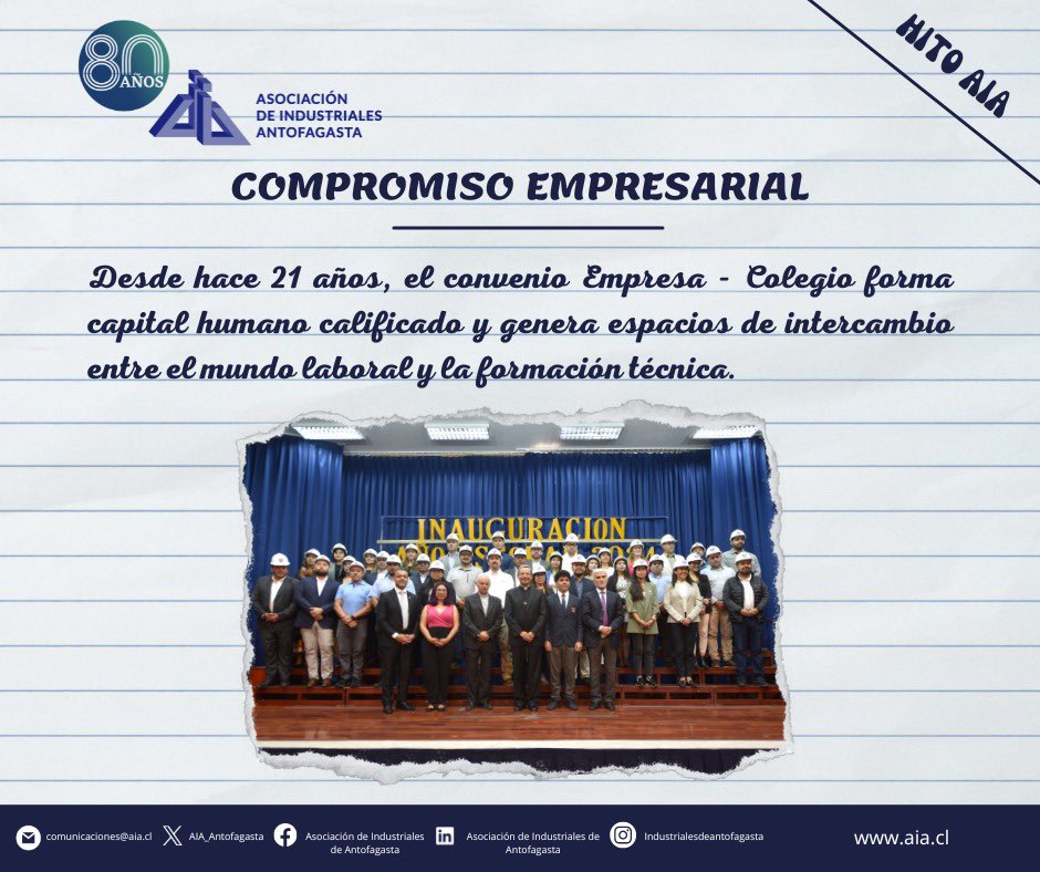 Este año el Convenio Empresa-Colegio reunió a más de 100 compañías, entre Antofagasta y Calama, comprometidas con la educación técnico profesional y el capital humano del futuro.