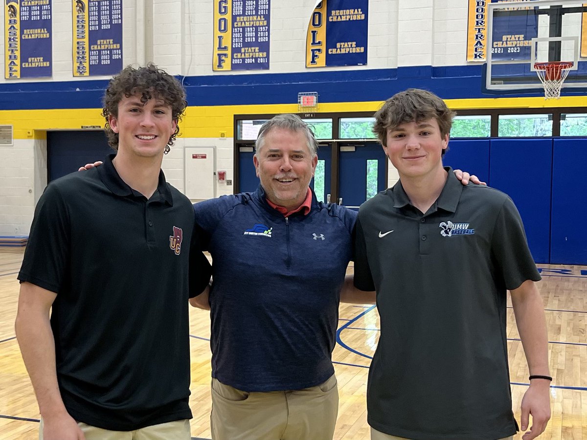 JBC_Baseball's tweet photo. Loved starting my day with 2 incredible young men. 

Congratulations to @DJones_2024 @ @ezzyandres 

Daniel is headed to @umw_baseball and Ezra to @ucathletics 

Each will make those schools and baseball programs better. 

@WAHS_BaseballWA @WAHS_Crozet https://t.co/jwXPjb5w8u