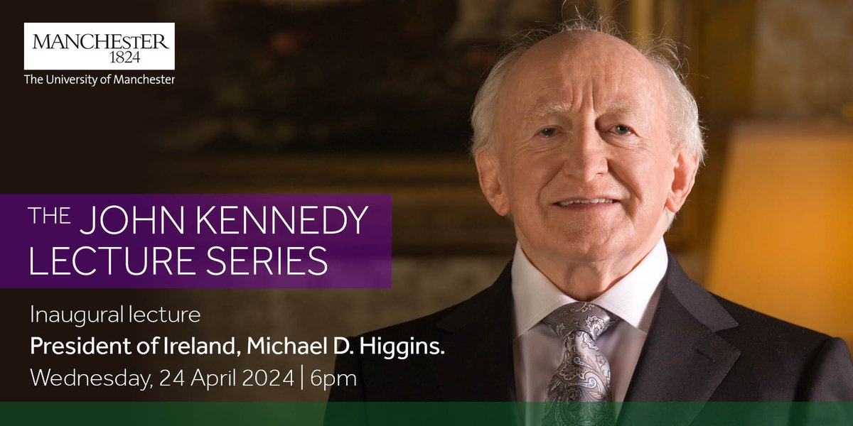 Join us online this evening for the inaugural lecture of the John Kennedy series, delivered by the President of Ireland, Michael D. Higgins. 📺 We'll be live on YouTube from 6pm (BST) ⬇️ youtube.com/live/4MmJFNkCG…