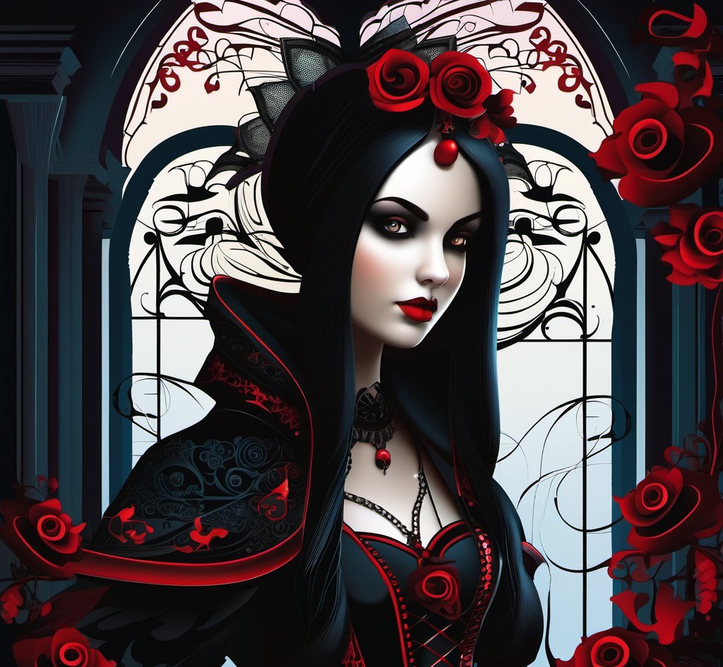 For more beautiful art, see the link in the profile header. #neuralnetwork #art #rarible #girl #gothic #nft