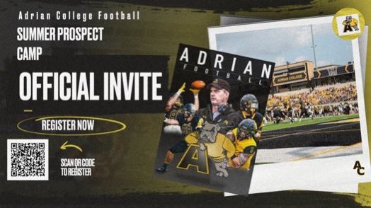 Glad to receive an invite to Adrian Summer Prospect Camp! @Marty_Gibbons @CoachJimmyKing @LCCougarFB
