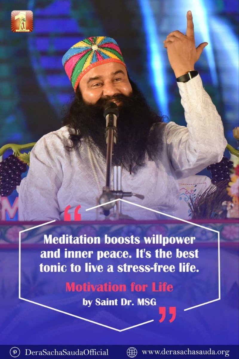 Saint Dr Gurmeet Ram Rahim Singh Ji Insan tells us a method of meditation as a mantra of happiness #HappinessMantra #KeyToHappiness #MethodOfMeditation #Meditation #MeditationMantra #MeditationBenefits #DeraSachaSauda #RamRahim #BabaRamRahim #SaintDrMSG #DrMSG #SaintMSG