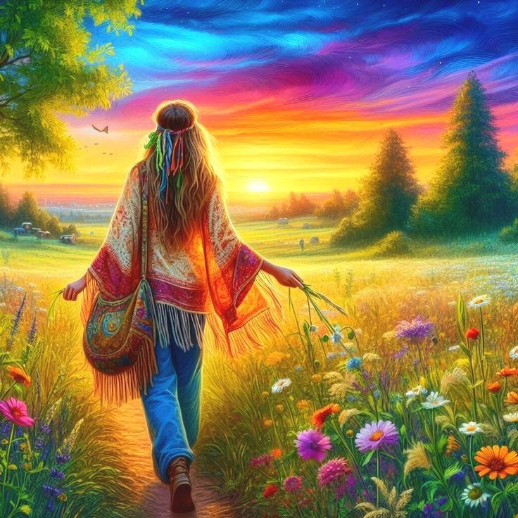 That Hippie Spirit...
Spirit Sister Magic...🌼
Peace and Love...✌🏼

May You always be Courageous  stand upright & be strong...
 May you stay forever young...
Bob Dylan

 💜Hippie Lenlighten
#IDWP🕊️
#LOVETRAINFROMIRAN
#JoyTrain
🚂🫶🏼✨🪄🌠🦋🌻🌼🧚🏻