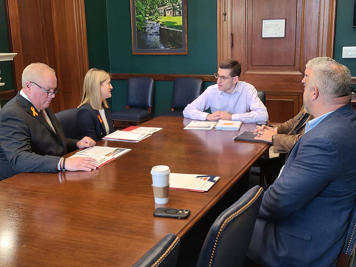 As we kickoff Capitol Hill meetings during #ATSSAFlyin, #ATSSA members from Indiana are highlighting #infrastructure & the need to invest in #roadwaysafety in Senator Mike Braun's office. The group thanked Braun for his support in passing the #NWZAW resolution. @SenateGOP @USDOT