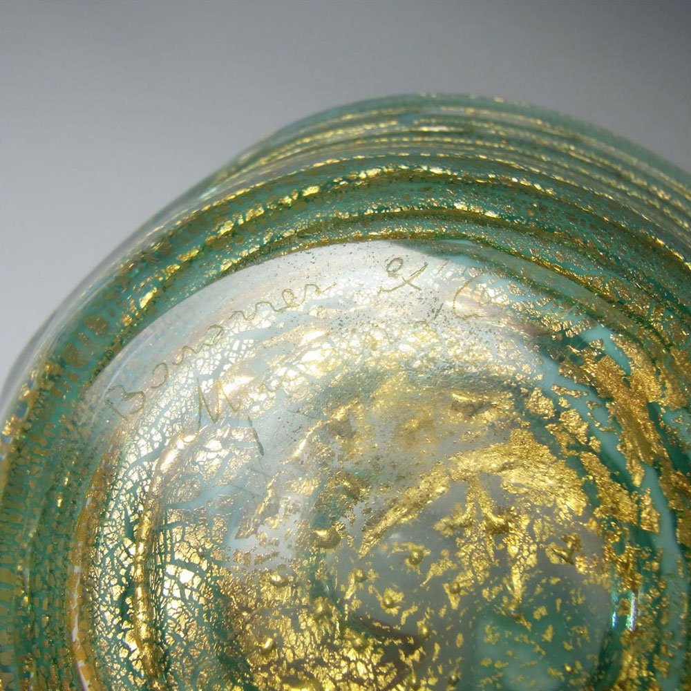 Barovier & Toso goldleaf bowl... the naturalist form, the swirling lagoon-like blue, the gold suspended in time. glass is art.