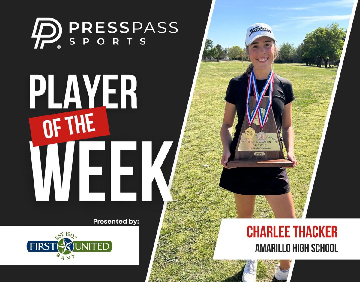 Congratulations to the @FUBTexas Athletes of the Week-Hunter Corman of Wildorado and Charlee Thacker of Amarillo High. Thank you to @Sutton1Stuart for making this possible #txhsgolf presspass.news