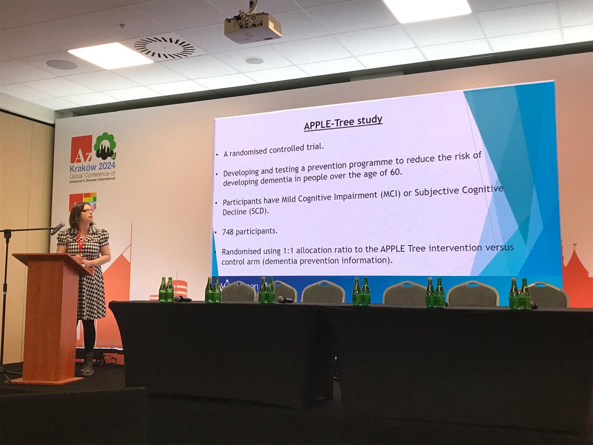 Great to hear <a href="/APPLE_TreeStudy/">The APPLE-Tree Study</a> process evaluation findings from Ellie Whitfield at ADI in Krakow! participants valued the intervention,  trial results in 2025 <a href="/DeNPRU_QM/">NIHR PRU in Dementia and Neurodegeneration QM</a> <a href="/QMULPsychiatry/">QMUL Centre for Psychiatry & Mental Health</a> @carterchelt