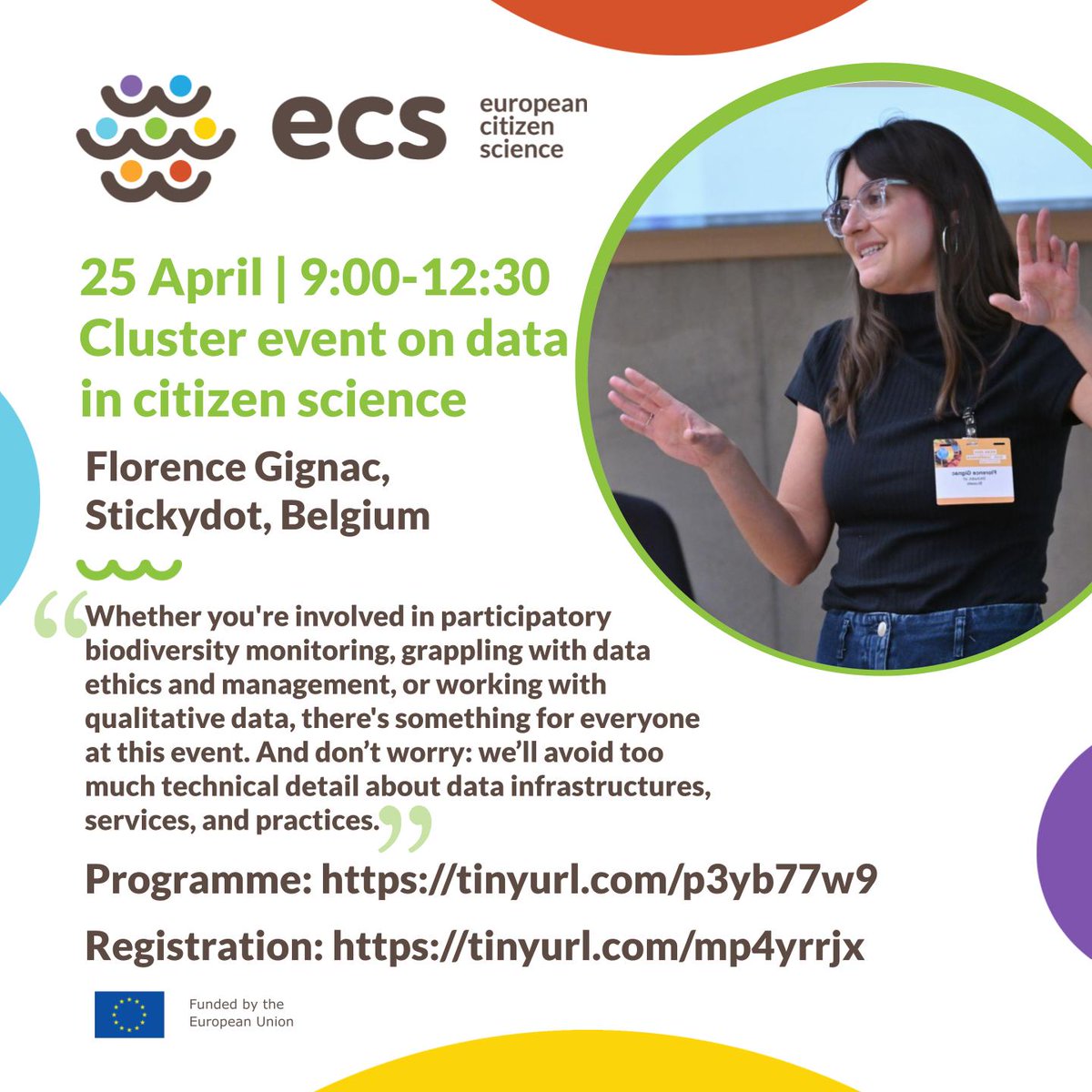 ECS CLUSTER EVENT TOMORROW 𝗟𝗲𝘁'𝘀 𝗱𝗶𝘀𝗰𝘂𝘀𝘀 𝗱𝗮𝘁𝗮 𝗶𝗻 𝗰𝗶𝘁𝗶𝘇𝗲𝗻 𝘀𝗰𝗶𝗲𝗻𝗰𝗲 When: 25 April Program: tinyurl.com/p3yb77w9 You are still in time to register: tinyurl.com/mp4yrrjx @stickydoteu @REA_research