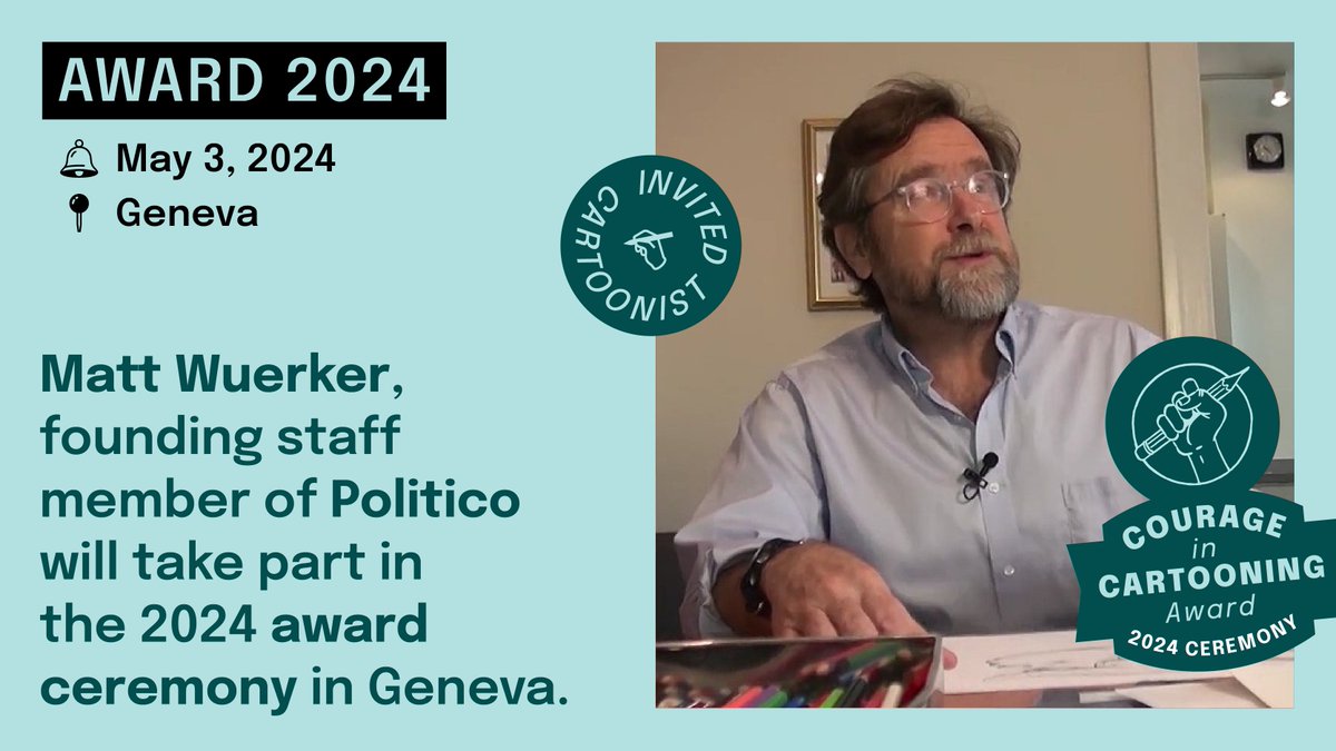 ✊✏️ AWARD 2024 🏆 We're delighted to welcome @wuerker - one of the leading figures on the North American (and international) editorial cartoon scene - as one of our guests. 🔔 May 3, 2024 📍 Geneva Graduate Institute ✏️ Register for the event: bit.ly/prix-fcf