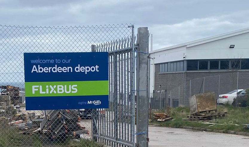 Heading north! 👀 The sign is up and the site is under preparation for our new home in Aberdeen. Recruiting now 👉 mcgillsbuses.co.uk/flixbus-experi…