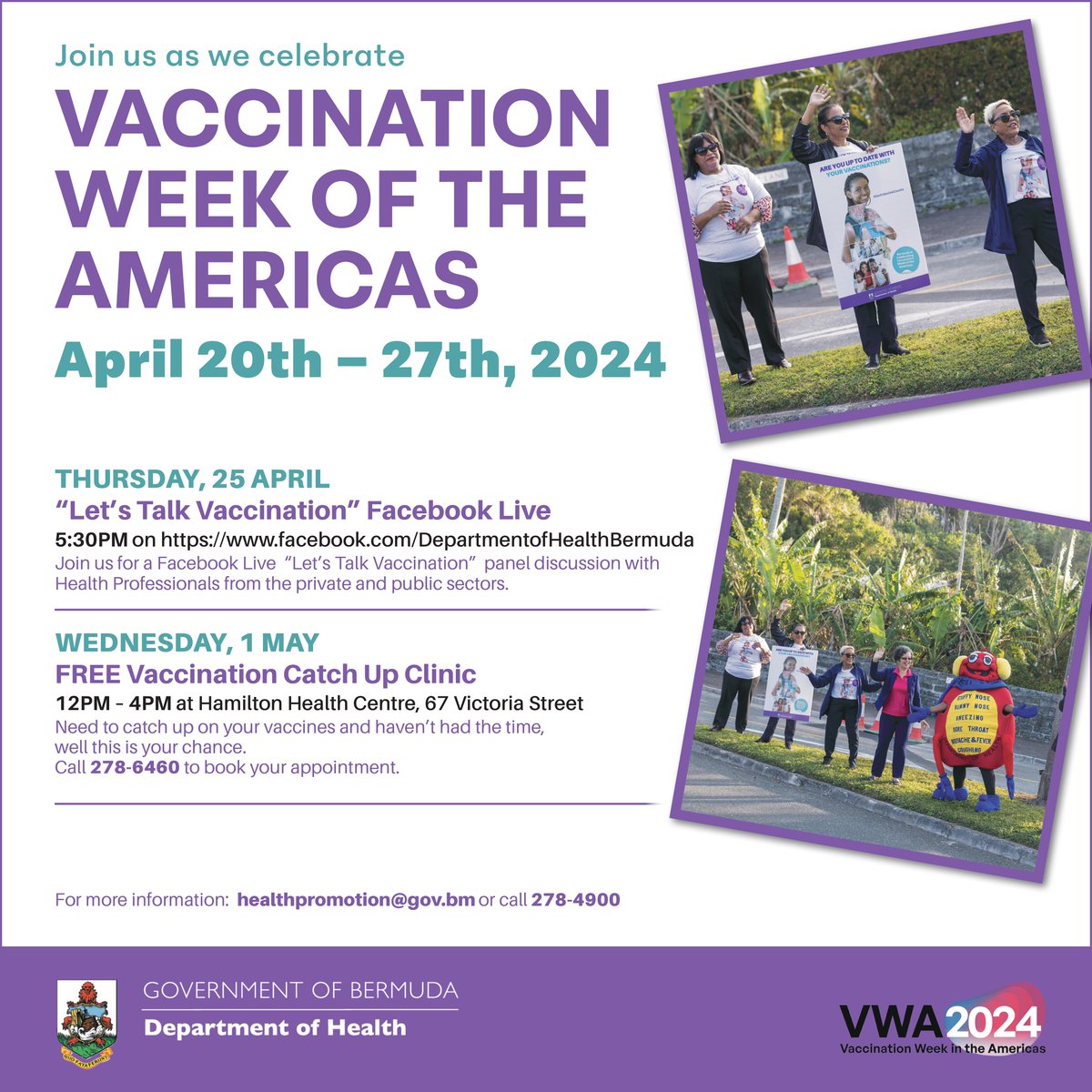 On Thursday, April 25th, the Department of Health will host a live panel discussion titled 'Let's Talk Vaccination' on Facebook Live. Health professionals from private and public sectors will share insights starting at 5:30 pm. Tune in at facebook.com/DepartmentofHe….