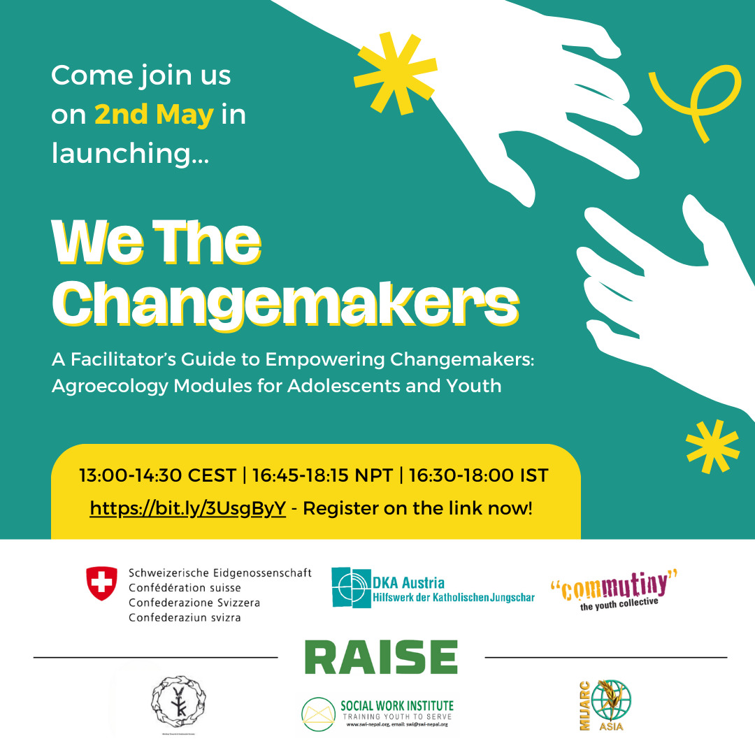 We  the Changemakers: 𝐋𝐚𝐮𝐧𝐜𝐡 𝐄𝐯𝐞𝐧𝐭 𝐨𝐟 𝐭𝐡𝐞  𝐅𝐚𝐜𝐢𝐥𝐢𝐭𝐚𝐭𝐨𝐫𝐬 𝐆𝐮𝐢𝐝𝐞 𝐭𝐨 𝐄𝐦𝐩𝐨𝐰𝐞𝐫𝐢𝐧𝐠 𝐘𝐨𝐮𝐭𝐡  𝐂𝐡𝐚𝐧𝐠𝐞𝐦𝐚𝐤𝐞𝐫𝐬 𝐟𝐨𝐫 #𝐀𝐠𝐫𝐨𝐞𝐜𝐨𝐥𝐨𝐠𝐲
📅  2nd May 2024
🔗 Register: buff.ly/44l4JCk