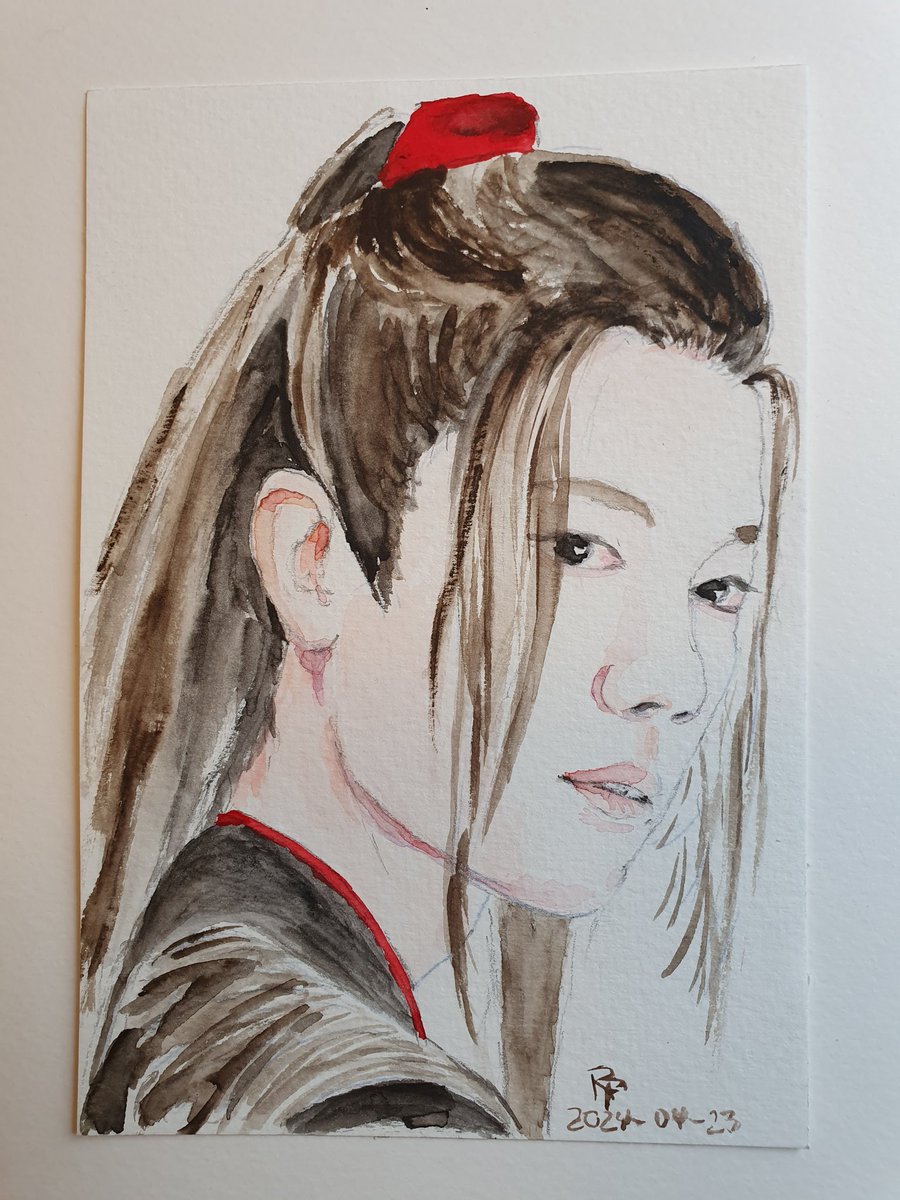 Wei Ying with watercolors