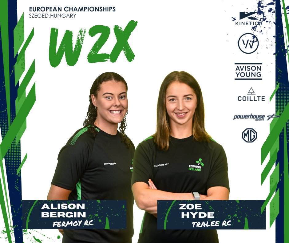 ☘️Introducing our Crews ☘️ Zoe Hyde and Alison Bergin will race the Women's Double at the European Championships this weekend! @TraleeRowing #greenblades #wearerowingireland